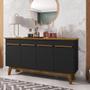 Imagem de Aparador Buffet Decorativo Magno B02 Cinamomo Preto Fosco - Lyam Decor