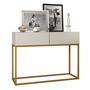 Imagem de Aparador Buffet Estilo industrial 2 Gavetas Off White com Dourado