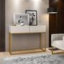 Imagem de Aparador Buffet Estilo industrial 2 Gavetas Off White com Dourado