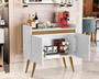 Imagem de Aparador Buffet Gold Cantinho do Café com 2 portas - Branco com Mel