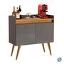 Imagem de Aparador Buffet Gold Cantinho do Café com 2 portas - Cinza com Nature
