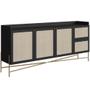 Imagem de Aparador Buffet Para Sala de Jantar 183cm Industrial Indy A03 Nero Dourado - Lyam Decor