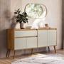 Imagem de Aparador Buffet Ravi com 4 Portas e 1 Gaveta Retro Nature/Off White - Peternella