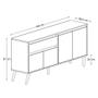 Imagem de Aparador Buffet Ravi com 4 Portas e 1 Gaveta Retro Nature/Off White - Peternella
