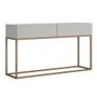 Imagem de aparador com 2 gavetas espaçosas base de ferro dourado buffet moderno ideal para cantinho do café