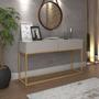Imagem de aparador com 2 gavetas espaçosas base de ferro dourado buffet moderno ideal para cantinho do café