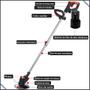 Imagem de Aparador de Gramas com 2  Baterias Recarregáveis 21V Linha Profissional Premium Bivolt