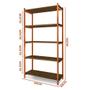 Imagem de Aparador Industrial 5 Prateleiras 90 cm Imbuia Bronze Garen Steel Mobile