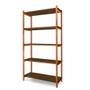 Imagem de Aparador Industrial 5 Prateleiras 90 cm Imbuia Bronze Garen Steel Mobile