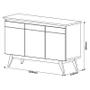 Imagem de Aparador para Sala Buffet Classic 3 Portas com Gaveta Off White Nature - Imcal