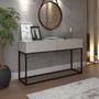 Imagem de Aparador Sala Star Jantar Buffet 2 Gavetas Eros 110cm Decoração Sofisticada Industrial Pé Preto