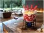 Aparelho de Fondue Cerâmica Brinox Vermelho - 6 Peças 1256/104 Imagem de Aparelho de Fondue Cerâmica Brinox Vermelho