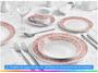 Imagem de Aparelho de Jantar Chá 20 Peças Hauskraft - Porcelana Branco e Rosa Redondo Classic