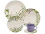 Imagem de Aparelho de Jantar e Chá 20 Peças Oxford de Cerâmica Branco Verde e Lavanda Redondo Unni
