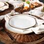 Imagem de Aparelho de Jantar Jogo de Pratos Sobremesa Oxford Maresia Porcelana Decorada 6 Peças