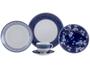 Imagem de Aparelho de Jantar Sobremesa e Chá 20 Peças Tramontina de Porcelana Azul Redondo Umeko