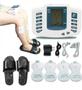 Imagem de Aparelho Tens Profissional Fisioterapia Com 4 eletrodos + Chinelos Para Eletroestimulacão