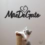 Imagem de Aplique de Parede 3D Mãe de Gato em Mdf Preto Exclusivo Decoração Pet