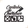 Imagem de Aplique Decorativo Cantinho do Churrasco Cutelo Em MDF 34x30cm Preto