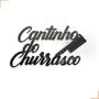 Imagem de Aplique Decorativo Cantinho do Churrasco Cutelo Em MDF 35x19cm Preto