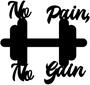 Imagem de aplique em MDF Academia no pain no gain alter fitness vazado decorativo c/ fita dupla face