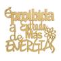 Imagem de Aplique Frase É Proibida a Entrada de Más Energias Decoração 11x10 Mdf Madeira
