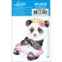 Imagem de Aplique MDF e Papel Litoarte 8 cm  Modelo Panda, Coroa, Flores  APM8-1267 - 1 Peça