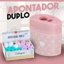 Imagem de Apontador Escolar Duplo Oval Estampado Com Deposito Brw