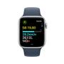 Imagem de Apple Watch SE 44mm GPS Caixa Prateada de Alumínio, Pulseira Esportiva Azul-Tempestade, Tamanho P/M, Neutro em Carbono - MREC3BZ/A