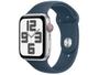 Imagem de Apple Watch SE GPS + Cellular Caixa Prateada de Alumínio 44mm Pulseira Esportiva Azul-tempestade P/M