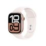 Imagem de Apple Watch Series 10 GPS  Caixa cor de ouro rosa de alumínio  42 mm  Pulseira esportiva blush-clara  M/G