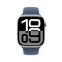 Imagem de Apple Watch Series 10 GPS  Caixa prateada de alumínio  46 mm  Pulseira esportiva denim M/G