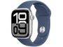 Imagem de Apple Watch Series 10 GPS, Caixa Prateada de Alumínio de 42 mm, Pulseira Esportiva Denim, Tamanho P/M - MWWA3AM/A
