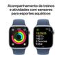 Imagem de Apple Watch Series 10 GPS + Cellular  Caixa prateada de alumínio  42 mm  Pulseira esportiva denim  M/G