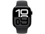 Imagem de Apple Watch Series 10 GPS + Cellular Caixa Preta Brilhante de Alumínio 42mm Pulseira Esportiva Preta P/M