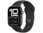 Imagem de Apple Watch Series 10 GPS + Cellular Caixa Preta Brilhante de Alumínio 42mm Pulseira Esportiva Preta P/M