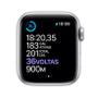 Imagem de Apple Watch Series 6 Cellular + GPS, 40 mm, Aço Inoxidável Prata, Pulseira Esportiva Branco  M06T3BE/A