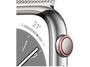 Imagem de Apple Watch Series 8 41mm GPS + Cellular Caixa Prateada Aço Inoxidável Pulseira Estilo Milanês
