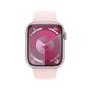 Imagem de Apple Watch Series 9 45mm GPS Caixa Rosa de Alumínio, Pulseira Esportiva Rosa-claro, Tamanho M/G, Neutro em Carbono - MR9H3BZ/A