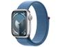 Imagem de Apple Watch Series 9 GPS Caixa Prateada de Alumínio 41mm Pulseira Loop Esportiva Azul-inverno (Neutro em Carbono)