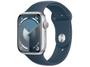 Imagem de Apple Watch Series 9 GPS Caixa Prateada de Alumínio 45mm Pulseira Esportiva Azul-tempestade P/M