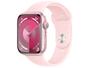 Imagem de Apple Watch Series 9 GPS Caixa Rosa de Alumínio 45mm Pulseira Esportiva Rosa-clara M/G