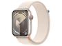 Imagem de Apple Watch Series 9 GPS + Cellular Caixa Estelar de Alumínio 45mm Pulseira Loop Esportiva Estelar (Neutro em Carbono)