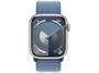Imagem de Apple Watch Series 9 GPS + Cellular Caixa Prateada de Alumínio 41mm Pulseira Loop Esportiva Azul-inverno (Neutro em Carbono)