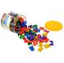 Imagem de Aprenda e Brinque - Brinquedo educativo Alfanumérico -200 peças Letras, Números e Sinais de Operação Matemática Colorido