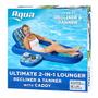 Imagem de Aqua Campania Ultimate 2 em 1 Pool Float Lounge - Extra Grande - Flutuadores de piscina infláveis para adultos com encosto ajustável e suporte para copos - Hibisco real/limão