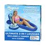 Imagem de Aqua Campania Ultimate 2 em 1 Pool Float Lounge - Extra Grande - Flutuadores de piscina infláveis para adultos com encosto ajustável e suporte para copos - Teal Hibiscus