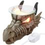 Imagem de Aquecedor de óleo elétrico decorativo Snarling Magical Dragon Skull ou queimador de torta para aromaterapia Óleos aromáticos essenciais em luzes de decoração mítica e medieval, decorações de Halloween e presentes góticos