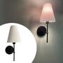 Imagem de Arandela De Parede Com Interruptor Com Cupula Bege, Branco e Preto Com Lampada Branco Quente 6000K Tensao Bivolt 110/220v