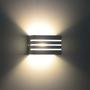 Imagem de Arandela Frisada 15cm Friso Luminária Externa Interna Muro Parede Alumínio Preto - Rei da Iluminação